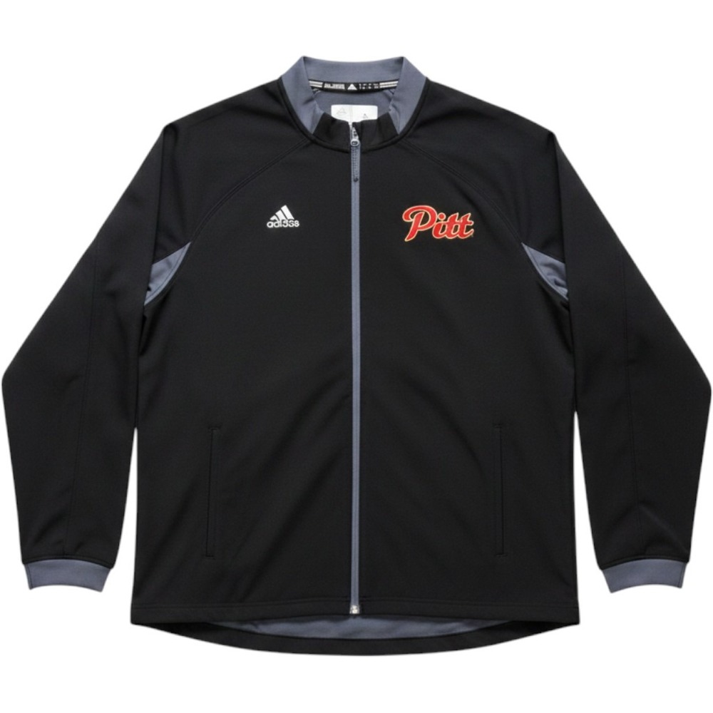 Adidas Soft Shell Jacket Mens Large Black Excellent Pittsburgh State Pitt Zip